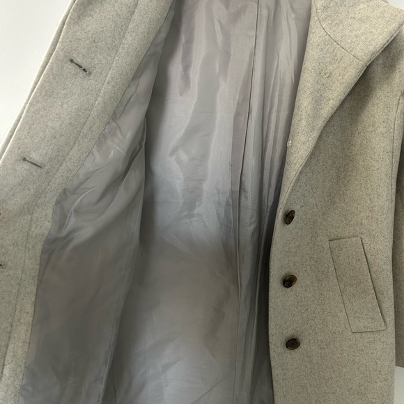 J. Crew Women’s Gray City Coat Wool Blend Long Line Button High Collar Size 00 - Picture 2 of 4